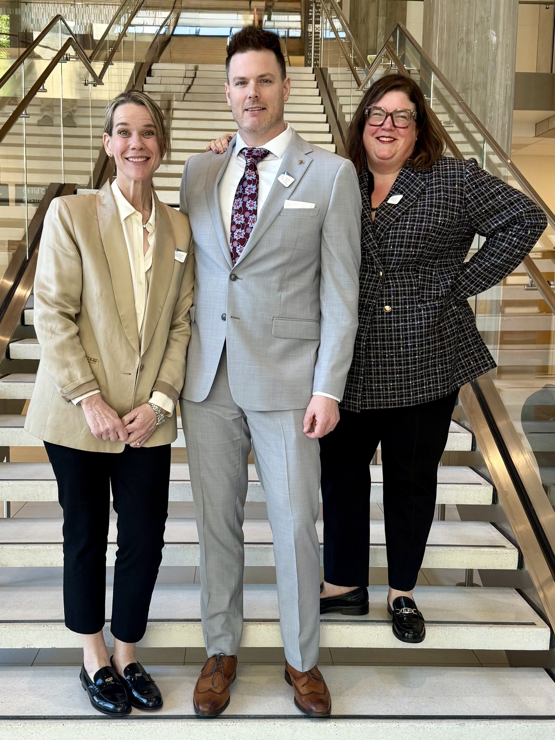 Jaimee King, Sam Smith, and Anne Foster at the Multnomah County Courthouse